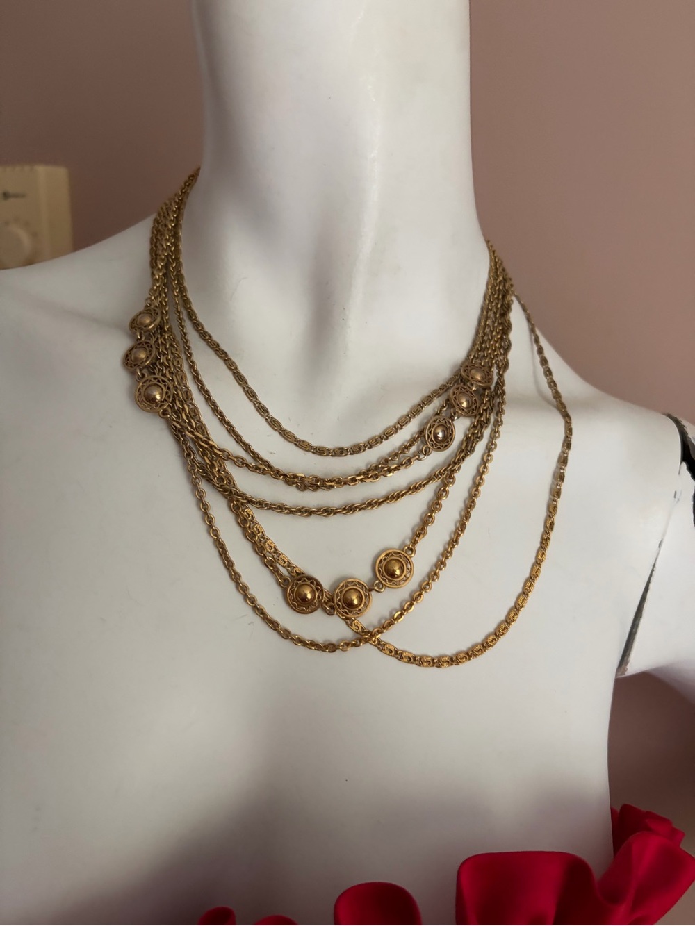 MONET Gold Multi-Strand Medallion Necklace - Women Jewelry